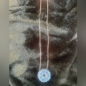 Elegant Blue Crystal Pendant Necklace